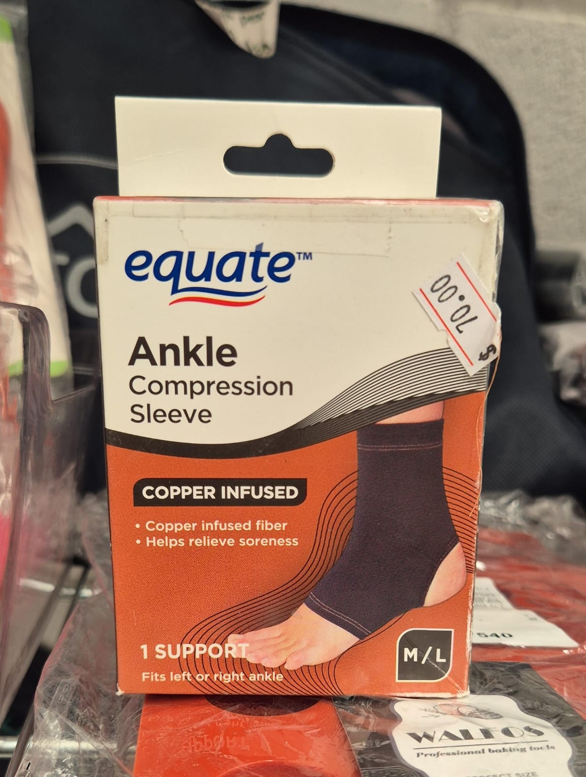 Manga de compresión de tobillo con infusión de cobre Equate