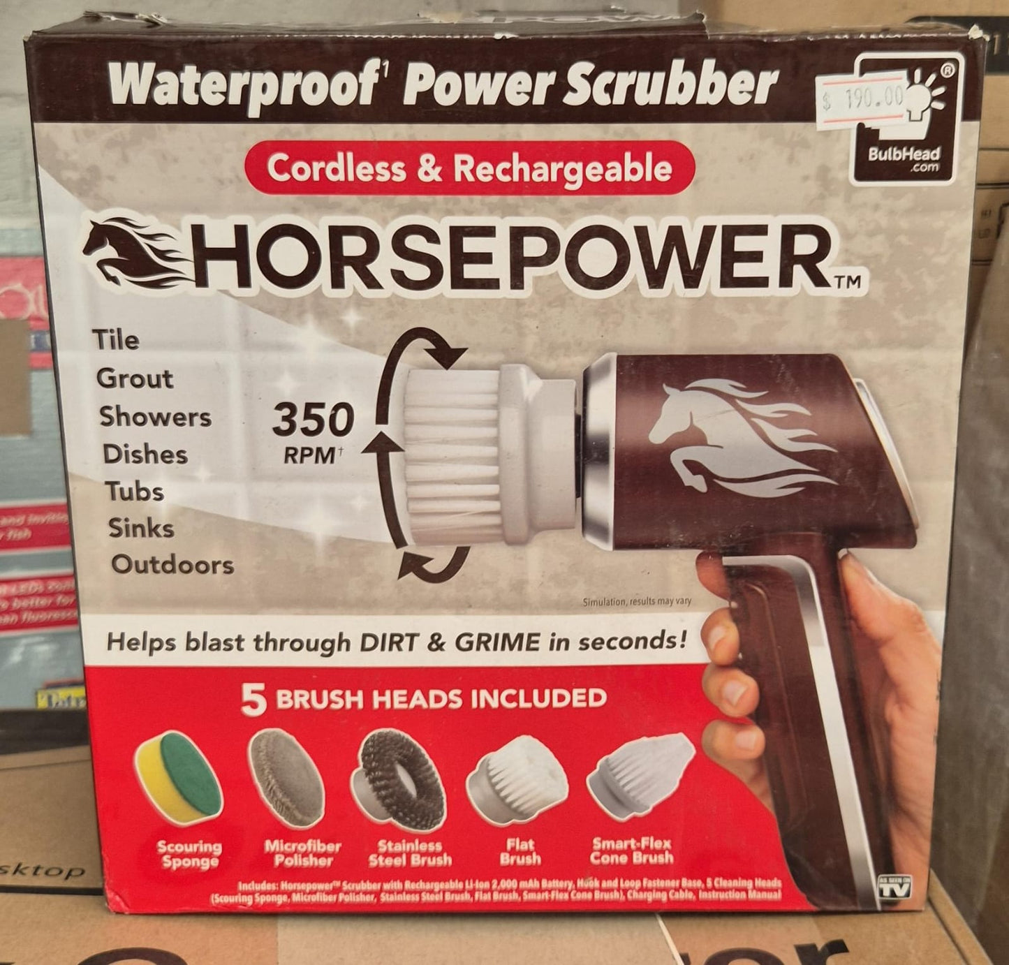 Fregadora eléctrica Inalámbrica resistente al agua . Horsepower