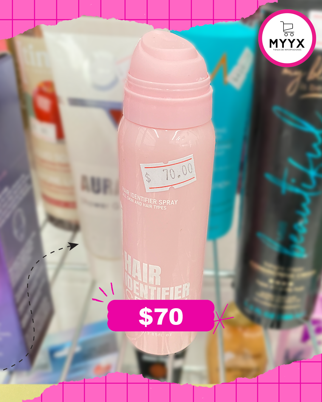 Spray identificador de vello para afeitado facial y corporal