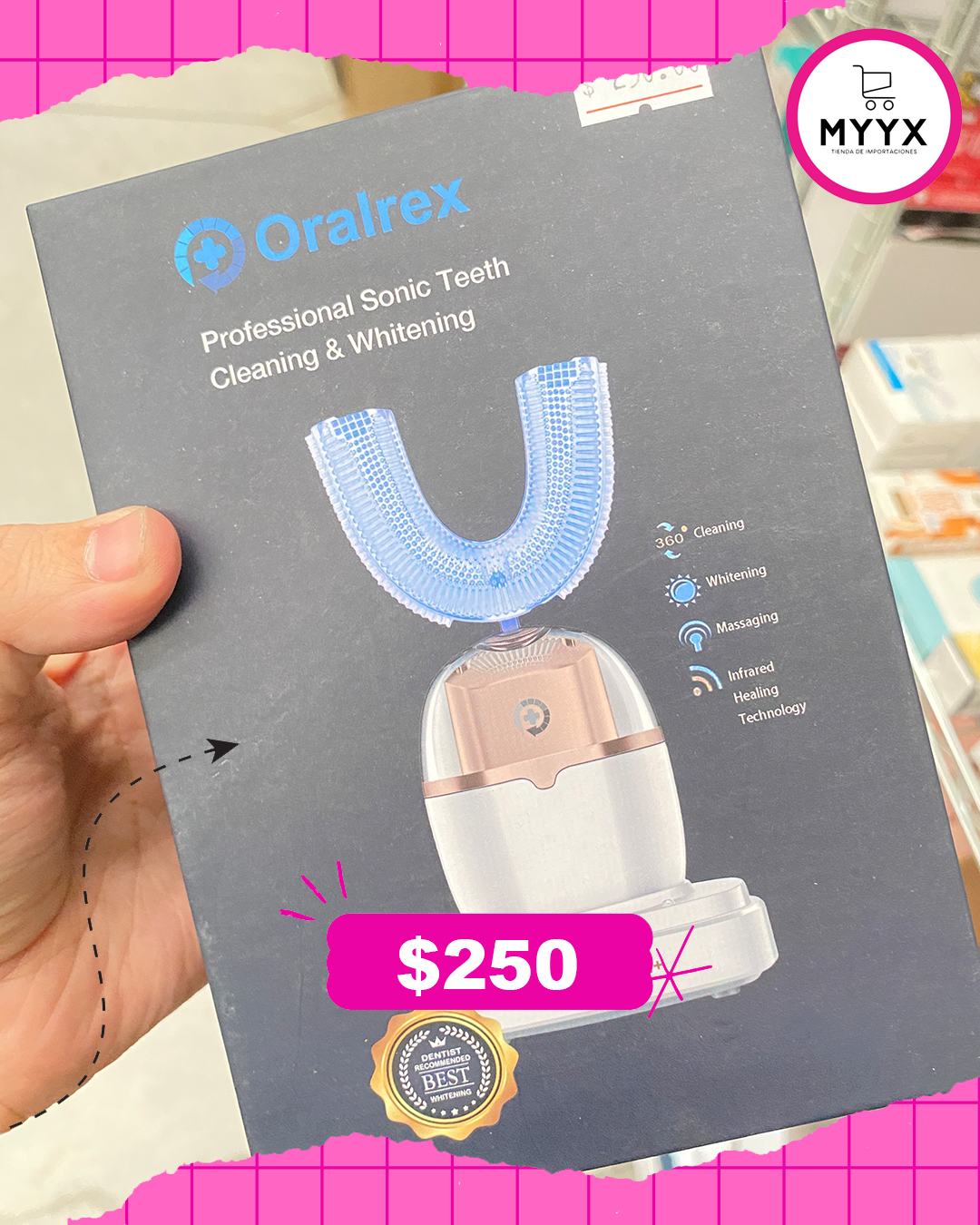 Cepillo de dientes eléctrico ultrasónico para adultos - Oralrex