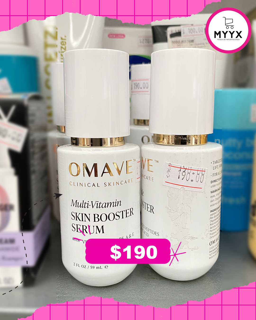 Suero potenciador de piel multi-vitamínico OMAVE skin booster serum