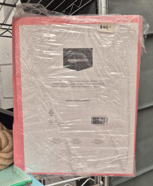 folders tamaño carta color rosa . amazon basics