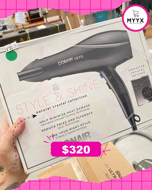 Conair Secador De Pelo Shine & Style De Vatios Color Negro