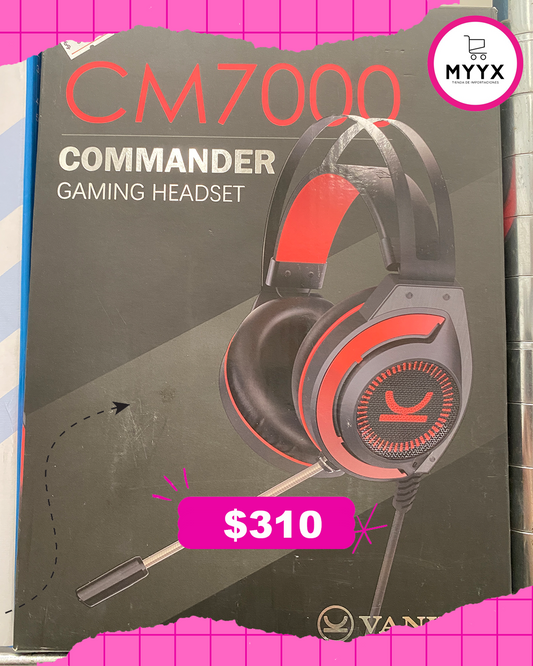 Auriculares gamer Vankyo Gaming Headset CM7000 negro con luz LED
