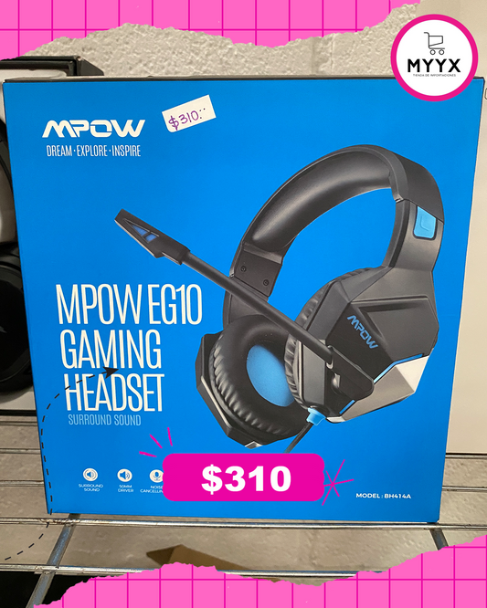 Audífonos Diadema Gamer Mpow Eg10 De Cable Luces Led Negro