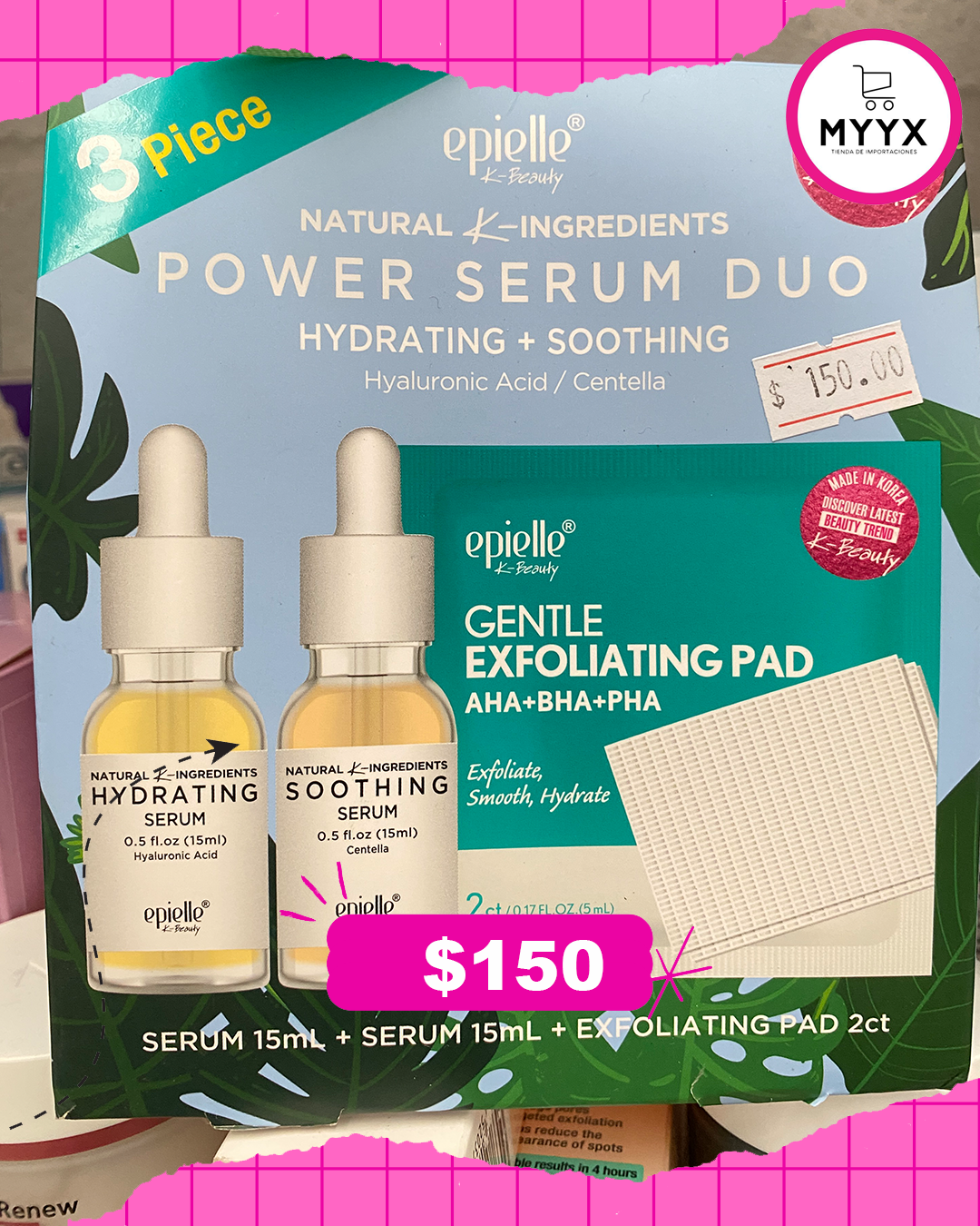 Dúo de sueros potentes | Set de 3 piezas | Hidratante y calmante -epielle K-Beauty